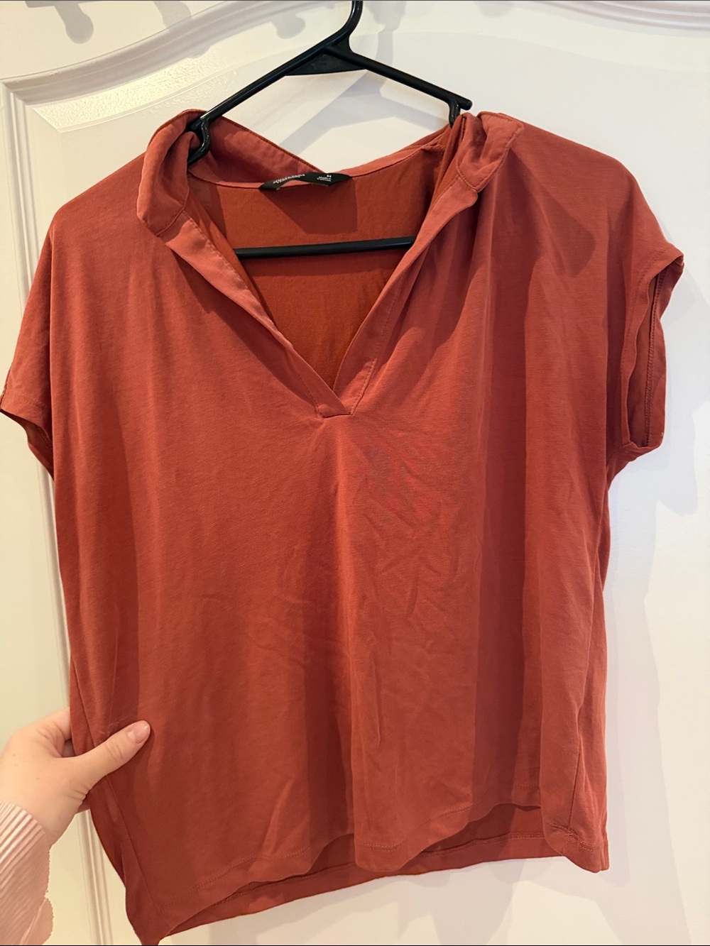 Simply Vera Vera Wang Rust Short Sleeve V-Neck Top